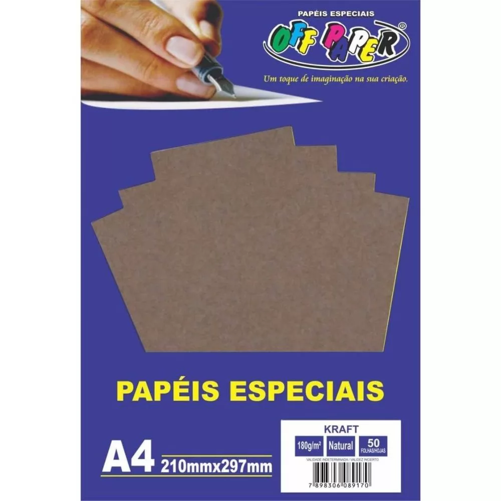 FOLHA KRAFT 50F NATURAL A4 180G. - OFF PAPER