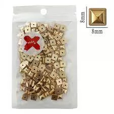 PEDRA DECORAÇÃO  - CHATON QUADRADO 8MM - 17 GR - DOURADO