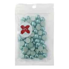 PEDRA DECORAÇÃO  - MEIA PEROLA 10MM - 17 GR - AZUL PEROLADO
