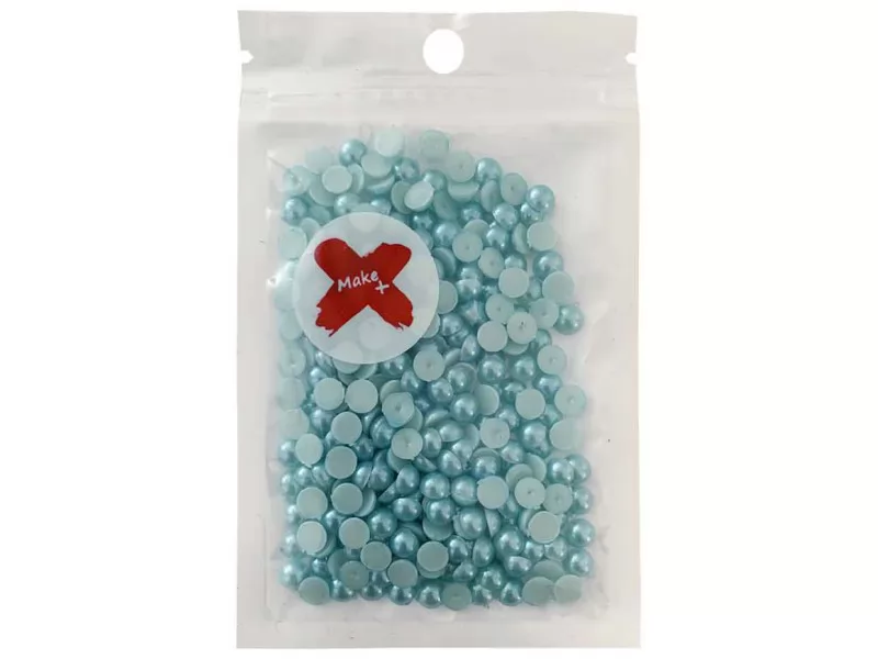 PEDRA DECORAÇÃO  - MEIA PEROLA 6MM - 17 GR - AZUL PEROLADO