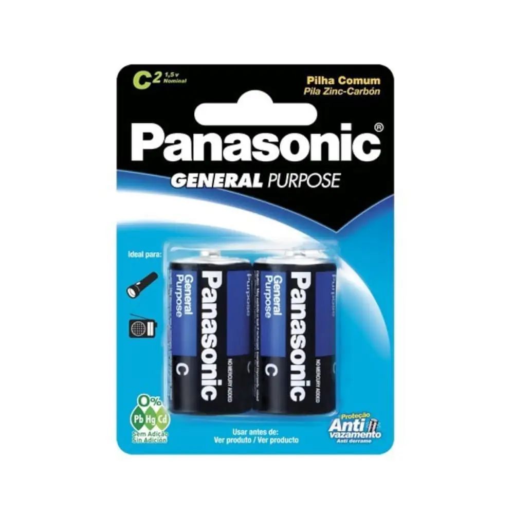 PILHA MEDIA NORMAL 02 UN PANASONIC