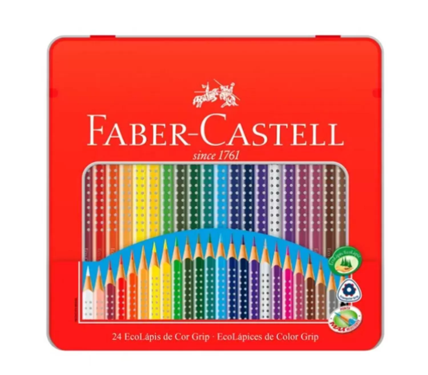 LÁPIS COR 24 CORES SEXTAVADO FABER CASTELL GRIP ECOLAPIS
