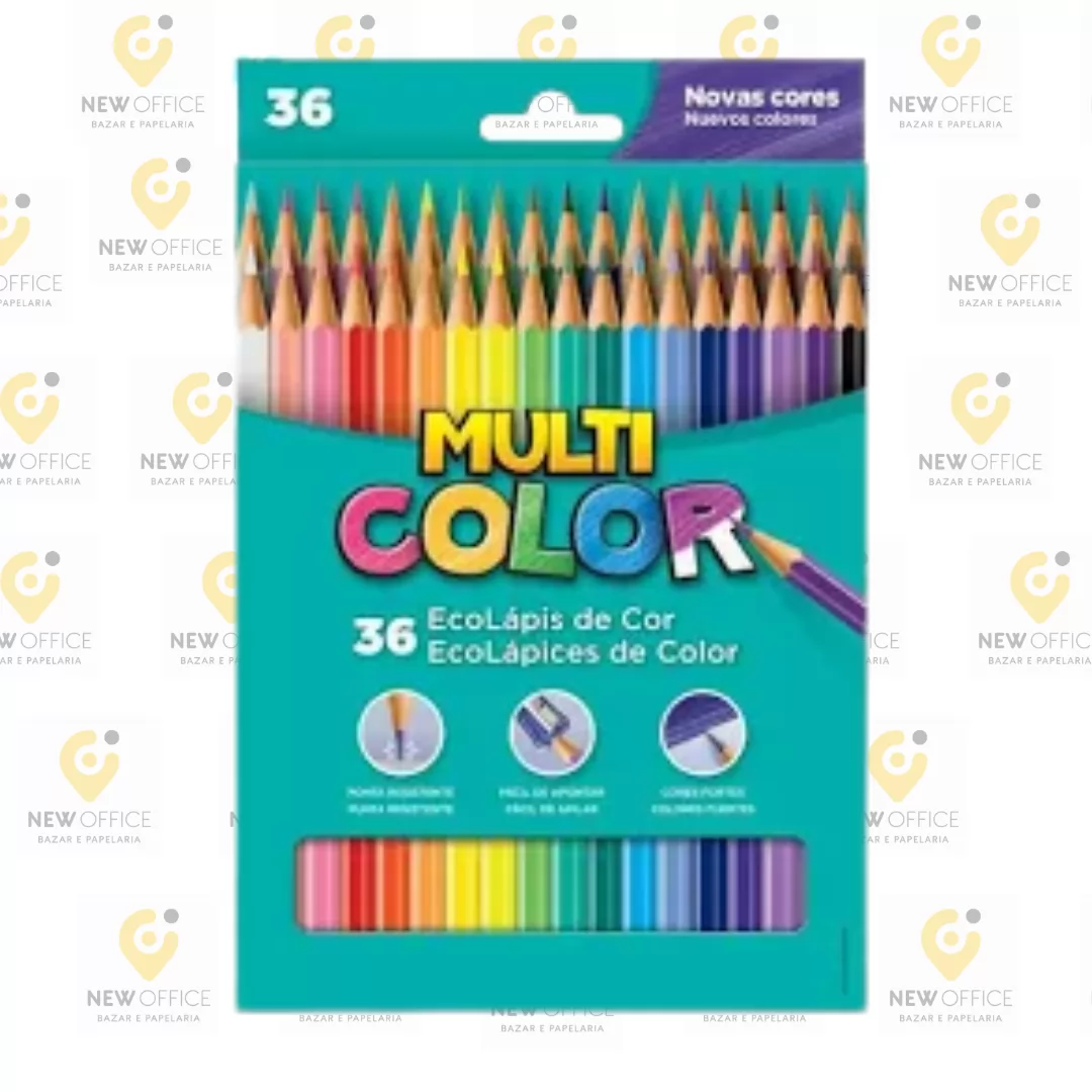 LÁPIS COR 36 CORES SEXTAVADO MULTICOLOR SUPER