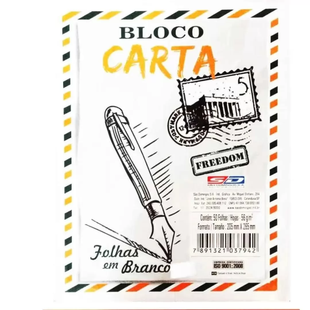 BLOCO ANOTAÇÕES SEM PAUTA COLADO 205MMX265MM SD
