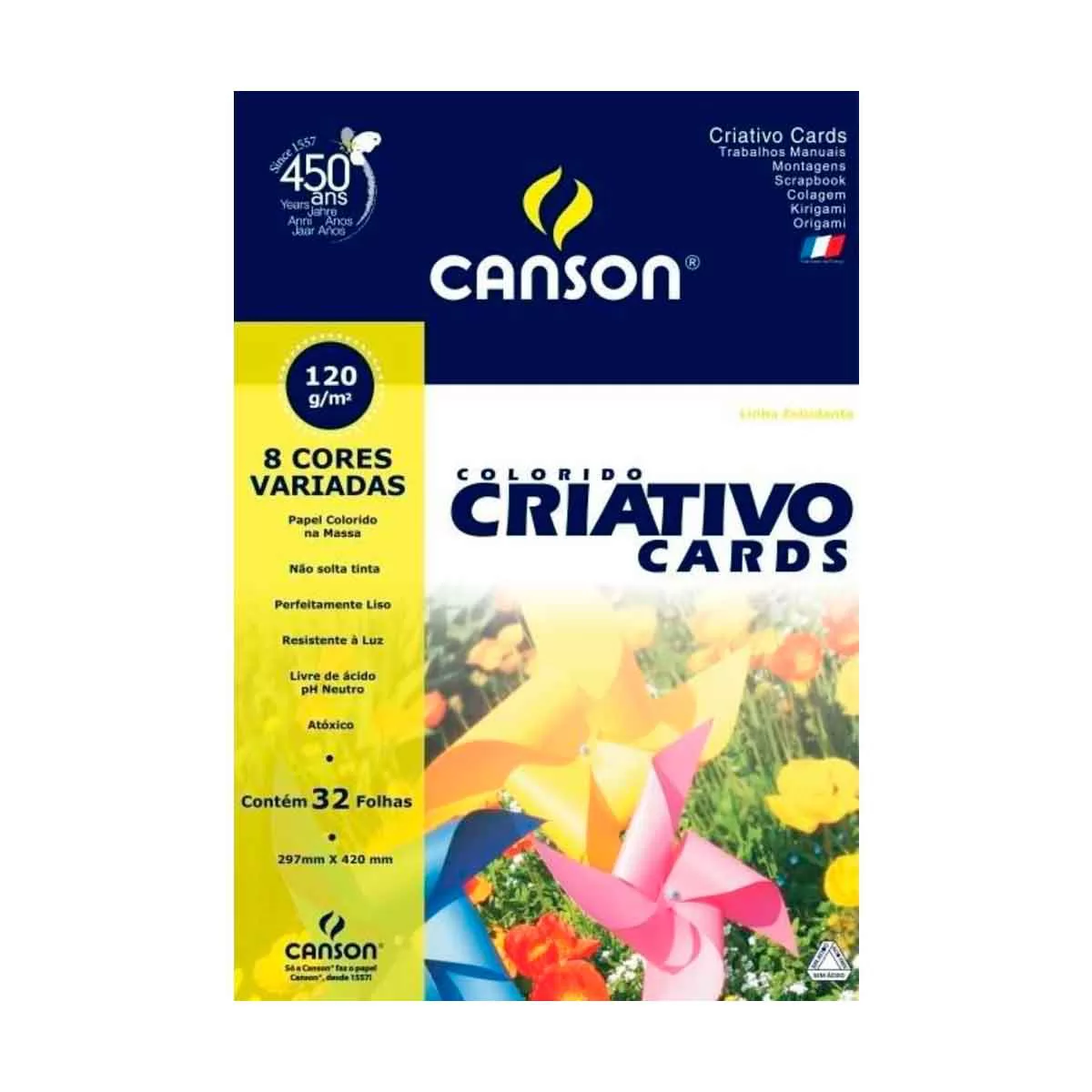BLOCO ESCOLAR COLORIDO CRIATIVO CARDS 120G A3- CANSON
