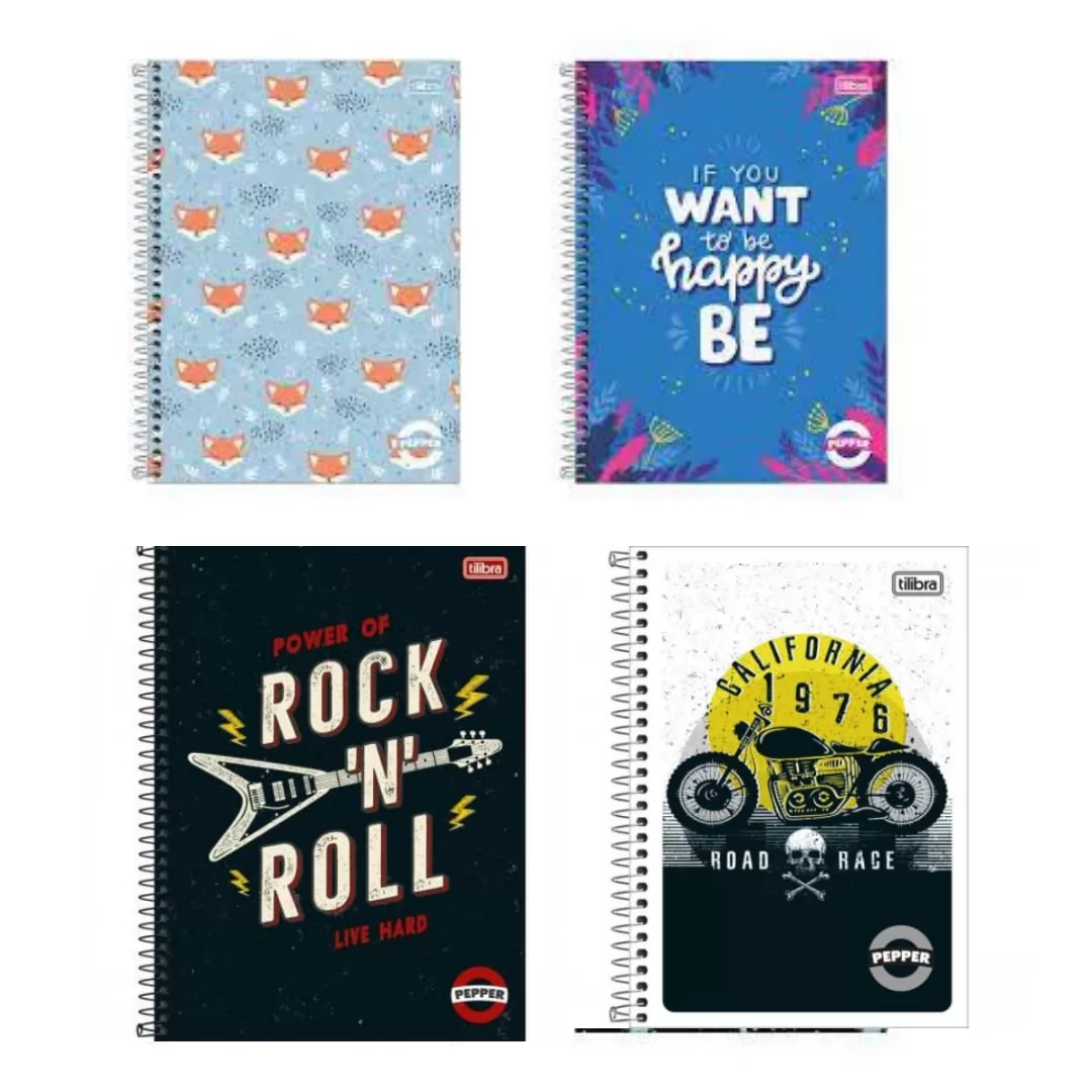 CADERNO 1/4 80FL PEPPER