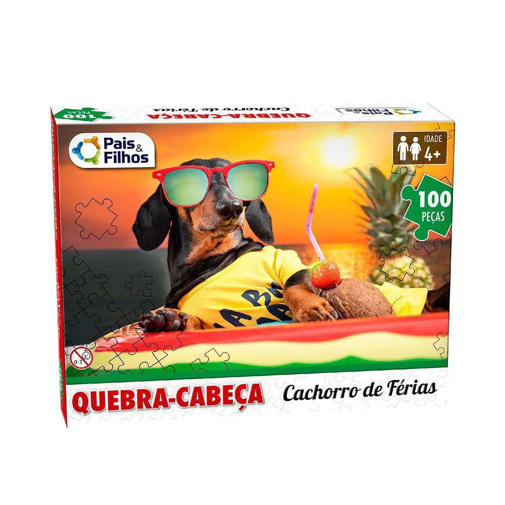 QUEBRA CABEÇA CACHORRO DE FÉRIAS 100PÇS