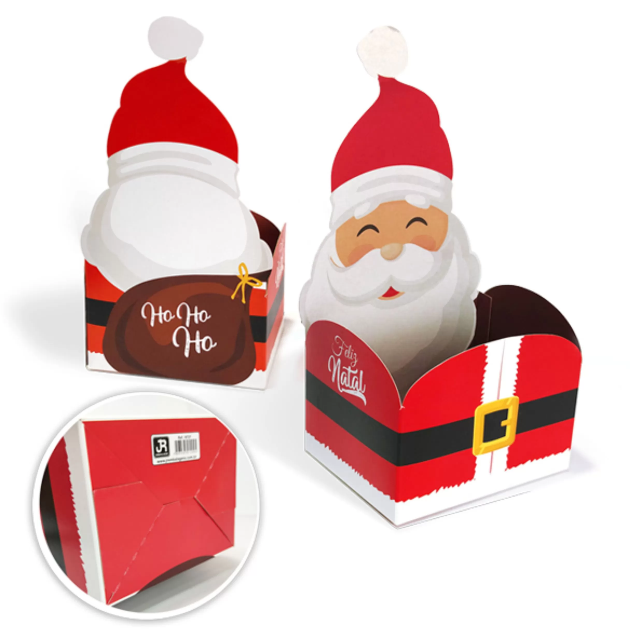 CESTA PAPAI NOEL SENTADO G 13X10X24,5 PAPEL DUPLEX