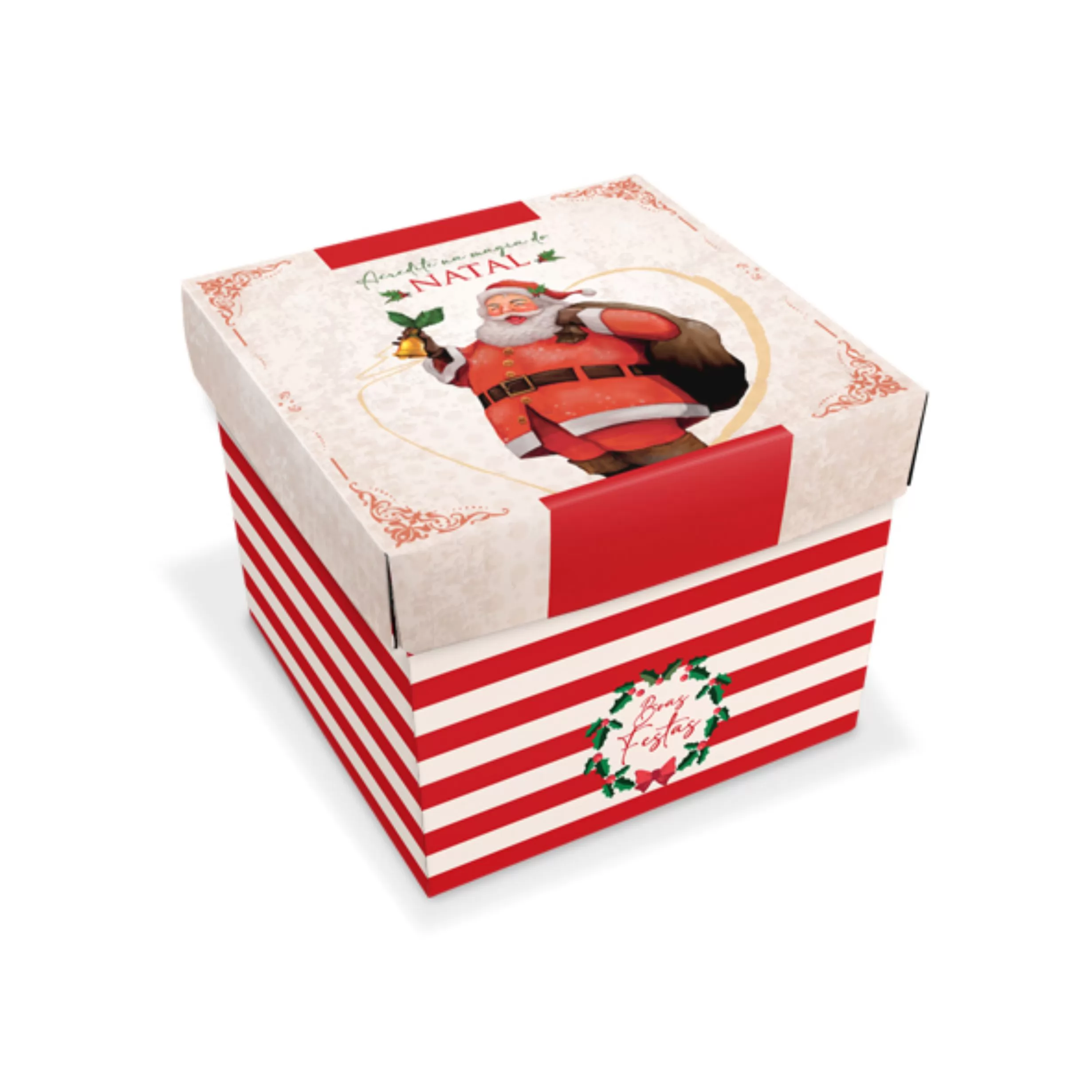 CAIXA 15X15X12CM - ESTAMPA PAPAI NOEL