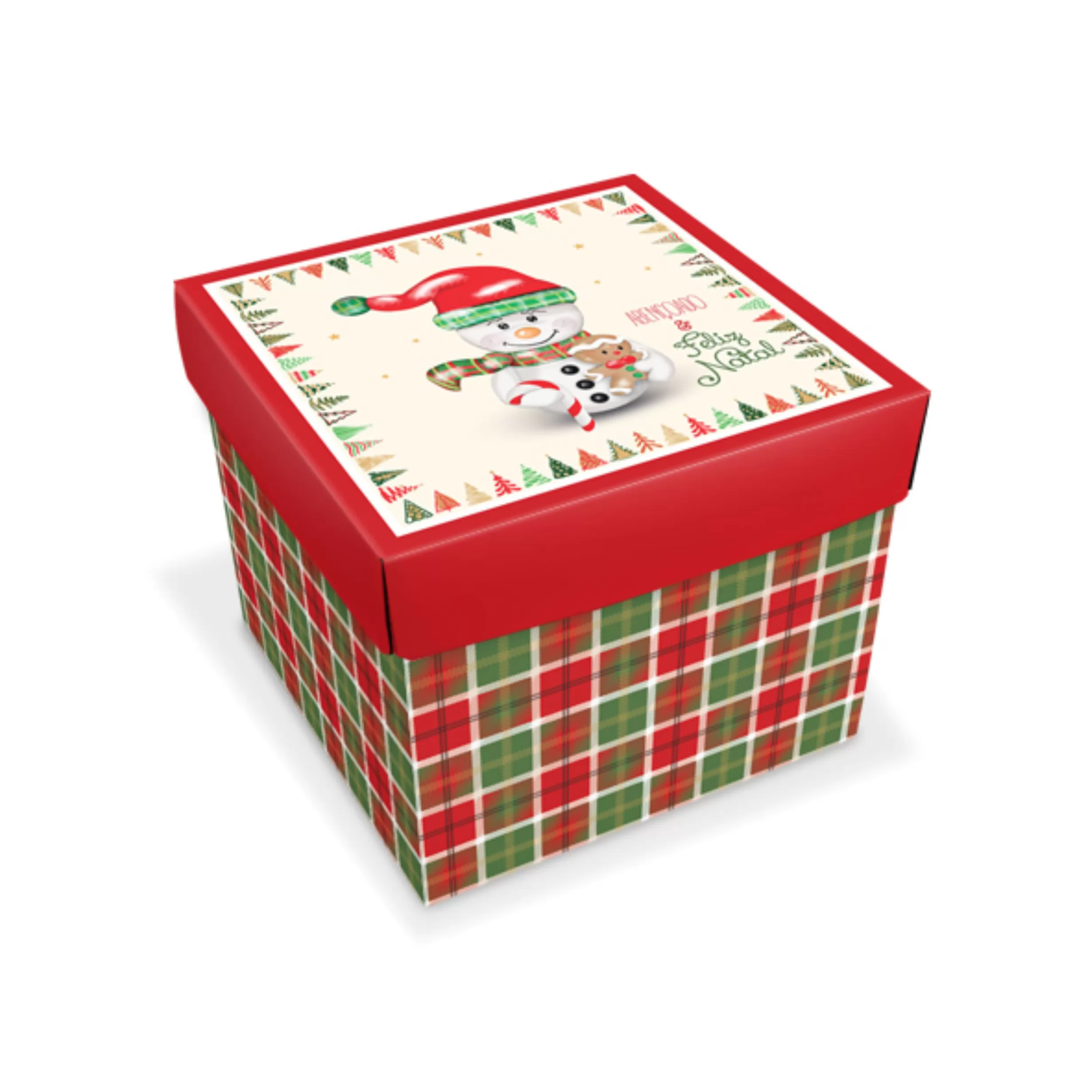 CAIXA 15X15X12CM - ESTAMPA BONECO DE NEVE