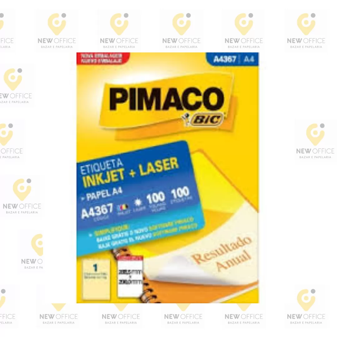 ETIQUETA A4 A4367 100 FLS 288,5 X 200,0 MM CX.C/100 874983 - PIMACO