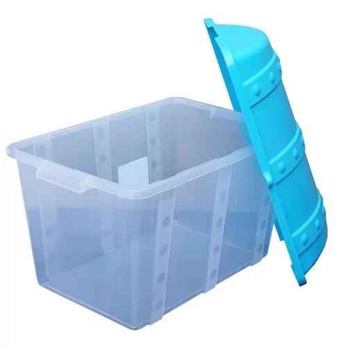 CAIXA ORGANIZADORA BAU 43L TRANSPARENTE/AZUL