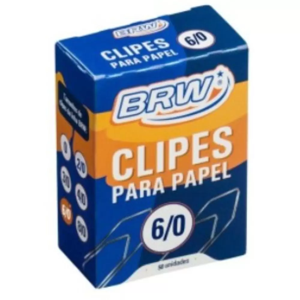 CLIPES PARA PAPEL 6/0 - CX C/ 50UN BRW