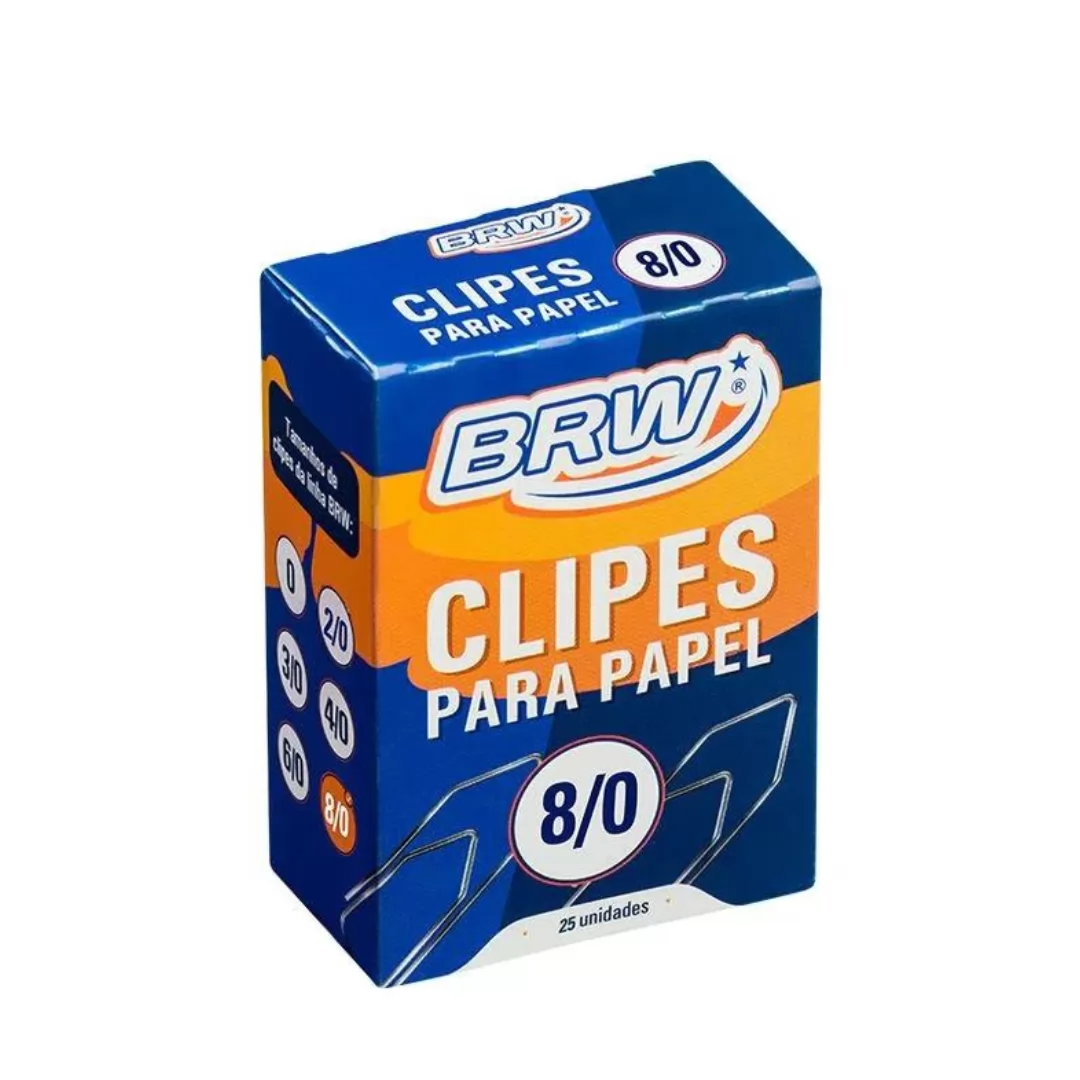 CLIPES PARA PAPEL 8/0 - CX C/ 25UN BRW
