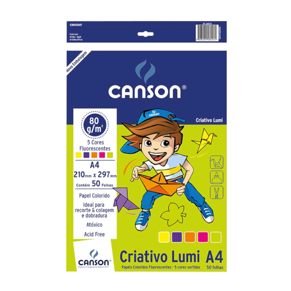 PCT CRIATIVO LUMI 5 CORES 50FLS A4 80GM2