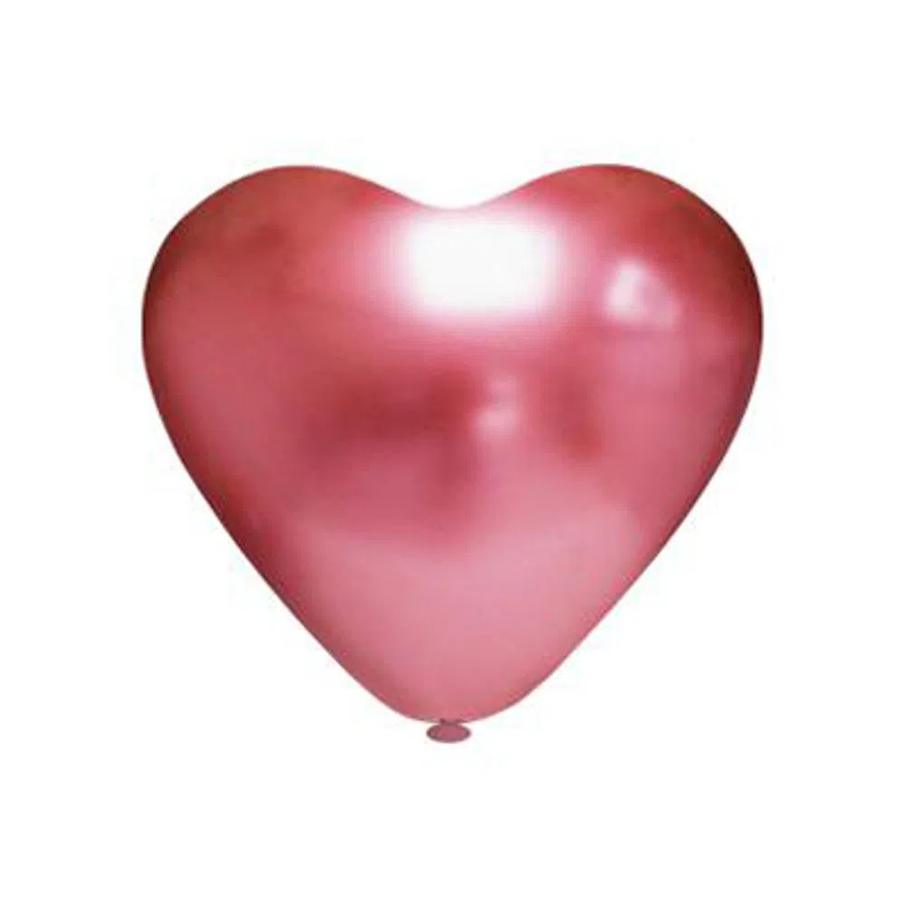 BALAO PLATINO CORACAO 10 VERMELHO PIC PIC 25 UN