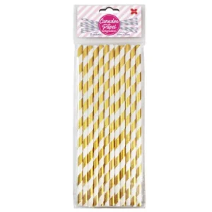 CANUDO DE PAPEL 6MMX200MM C/12-LISTRADO OURO METALIZADO
