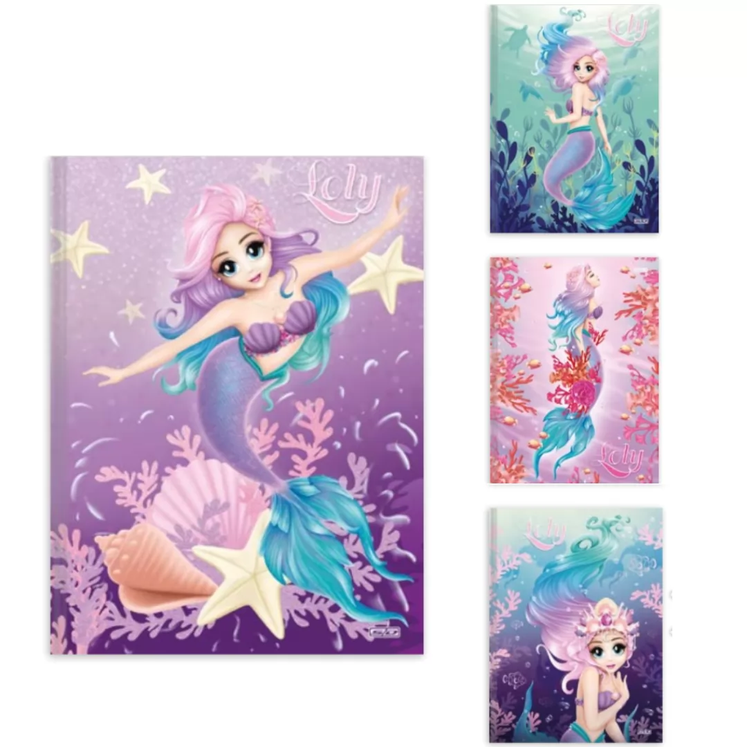 CADERNO BROCHURA 1/1 CAPA DURA 80F LOLY UN. CAPA SORTIDA