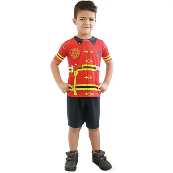 FANTASIA INFANTIL BOMBEIRO CAMISETA SHORT - BRINK MODEL