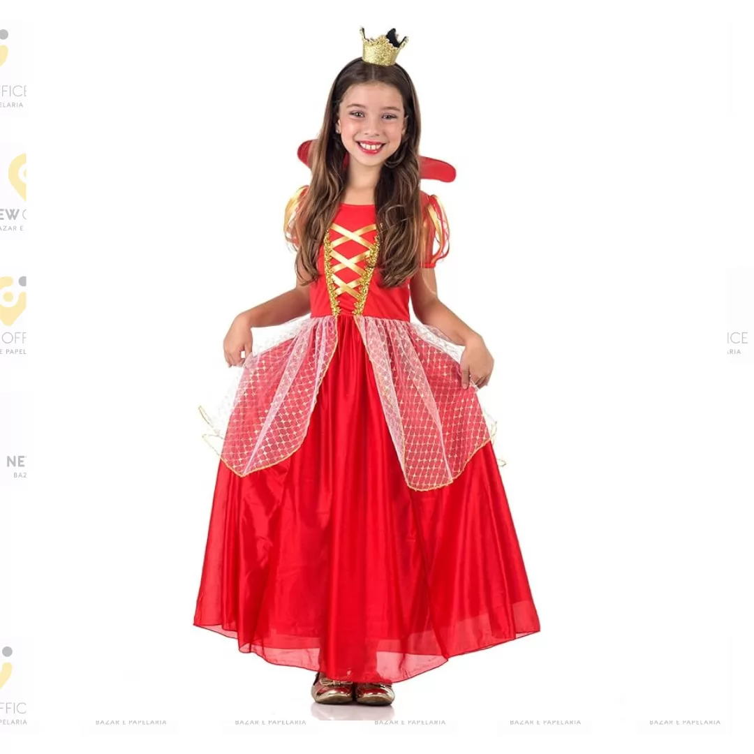 FANTASIA INFANTIL VERMELHA LONGA LUXO - BRINK MODEL