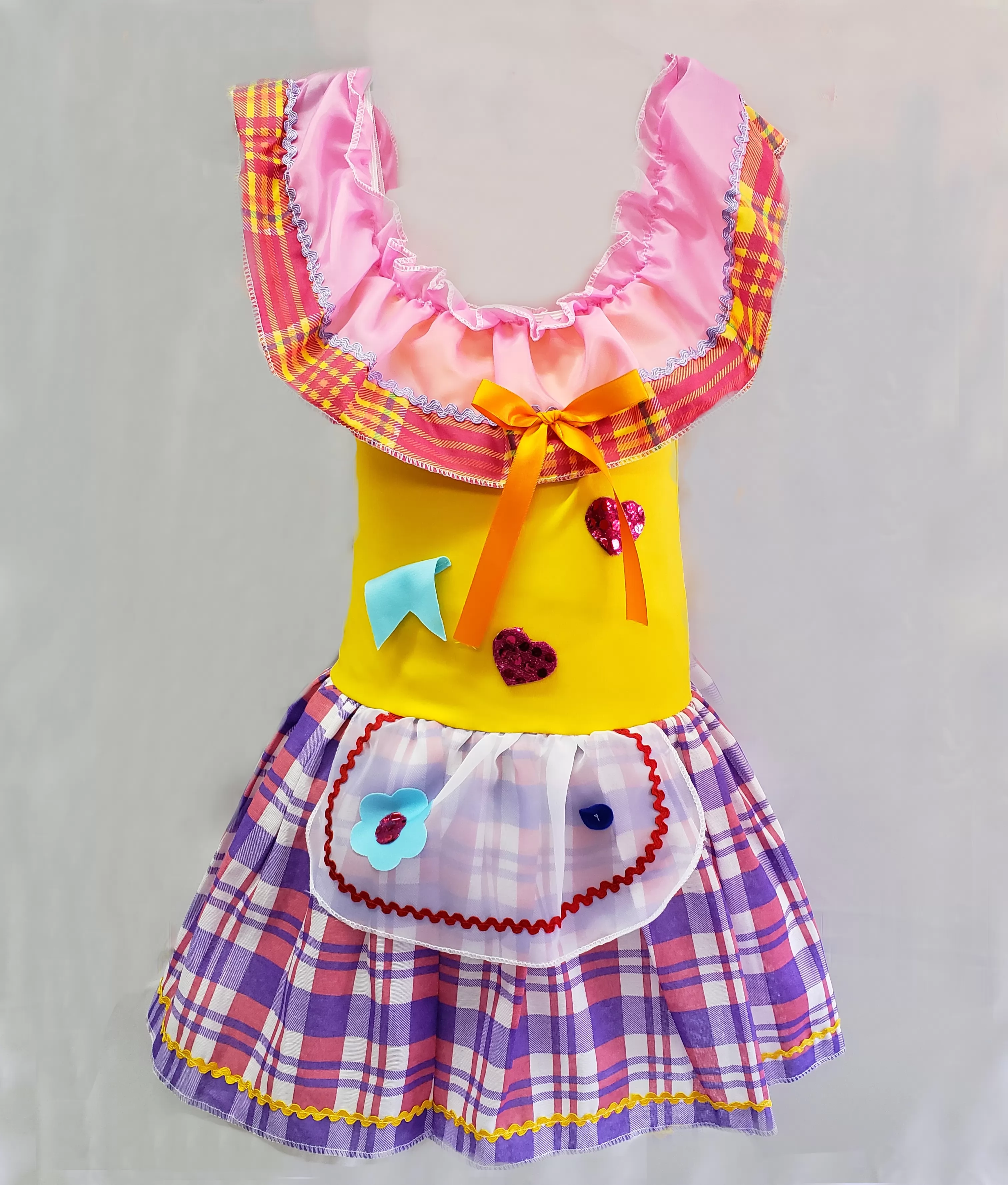 VESTIDO FESTA INFANTIL JUNINA BABADO LUXO - BRINK MODEL SORTIDO
