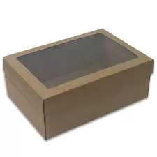 CAIXA RETANGULAR 35X23X9CM COM TAMPA DE VISOR KRAFT