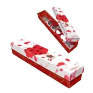 CAIXA PARA FLOR + 5 DOCE - 32X6X5,5 CM PÉTALAS