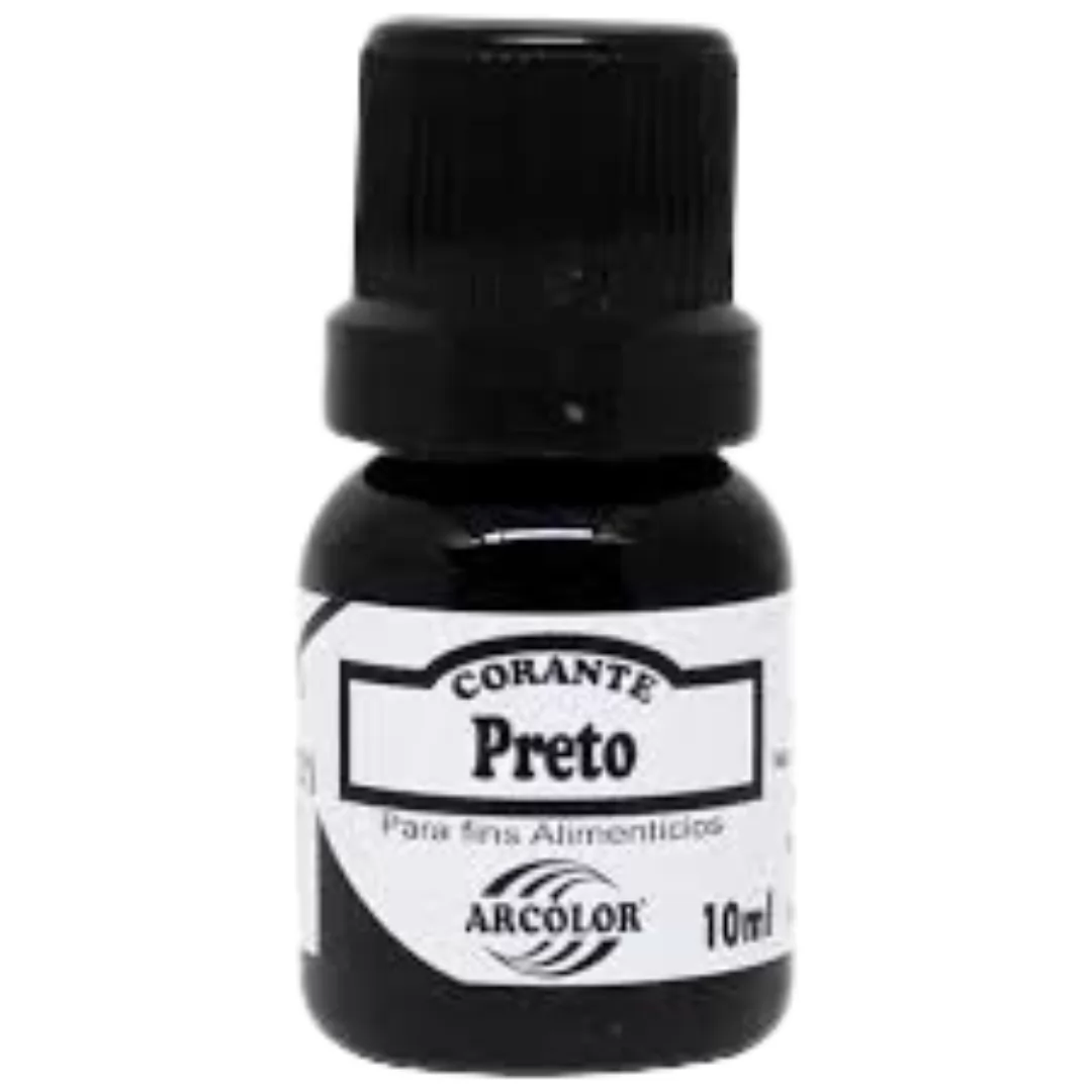CORANTE LIQUIDO PARA ALIMENTOS 10ML PRETO - ARCOLOR