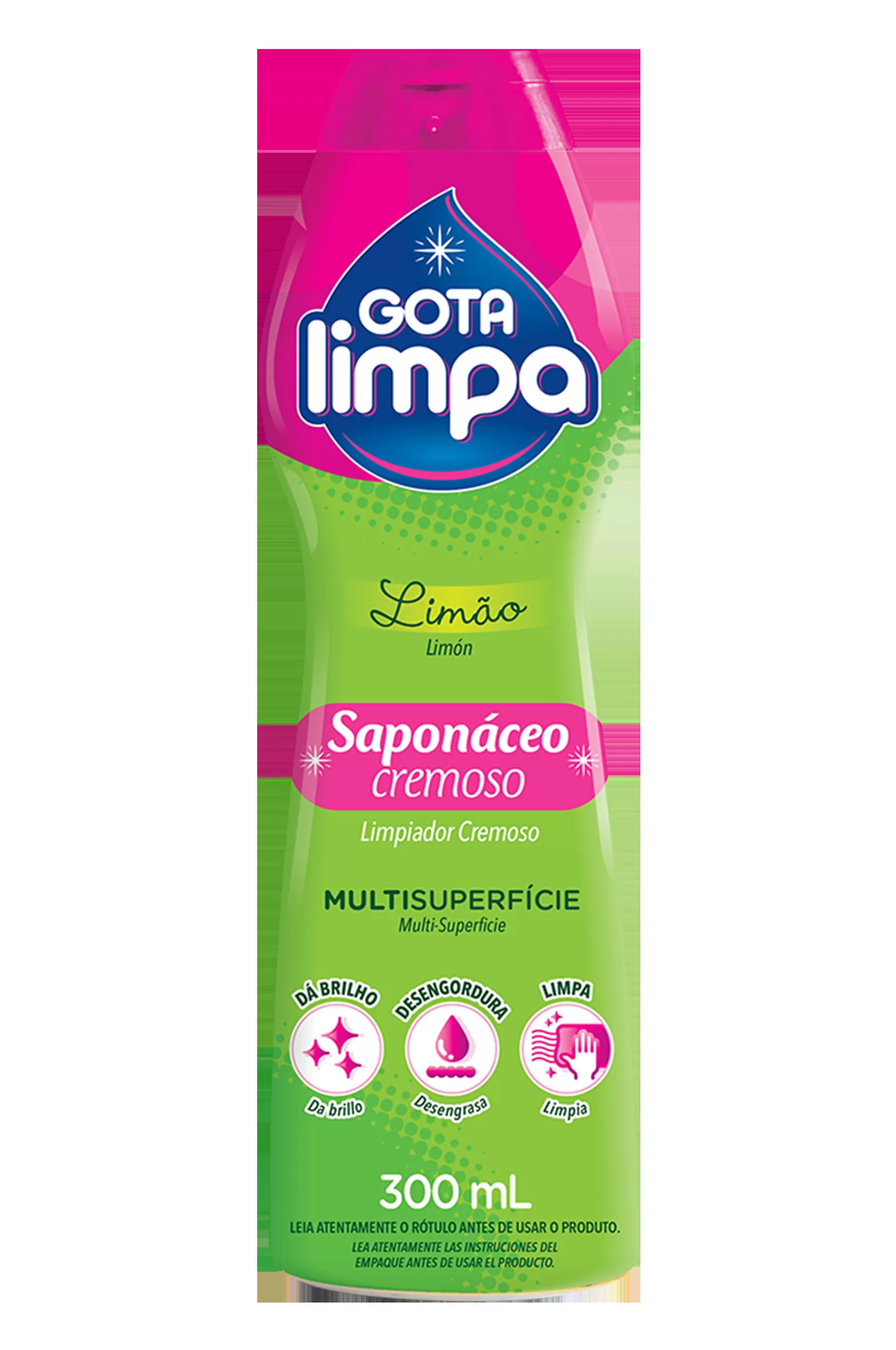 SAPONACEO CREMOSO GOTA LIMPA 300ML - LIMAO