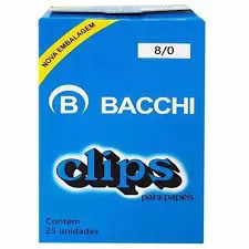 CLIPS GALVANIZADO ACO 8/0 25 UNIDADES  BACCHI