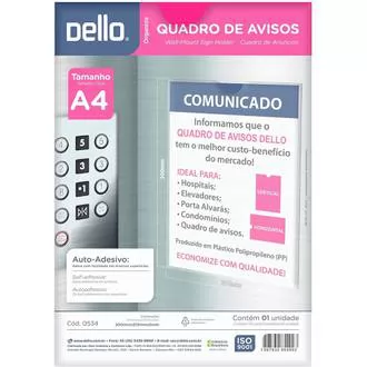 QUADRO MULTIUSO A4 CRISTAL UNIDADE - DELLO