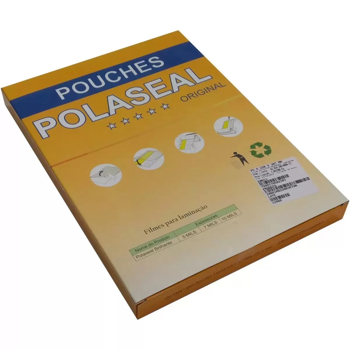 PLÁSTICO PARA PLASTIFICAÇÃO POLASEAL A4 220X307 125MICRAS (0,05) - PROLAM