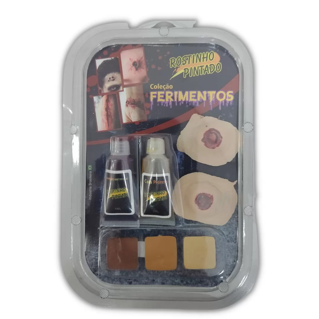 KIT SANGUE, COLA E MOLDE FERIMENTO TIROS