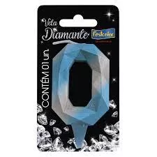 VELA DIAMANTE AZUL/PRATEADA N 0