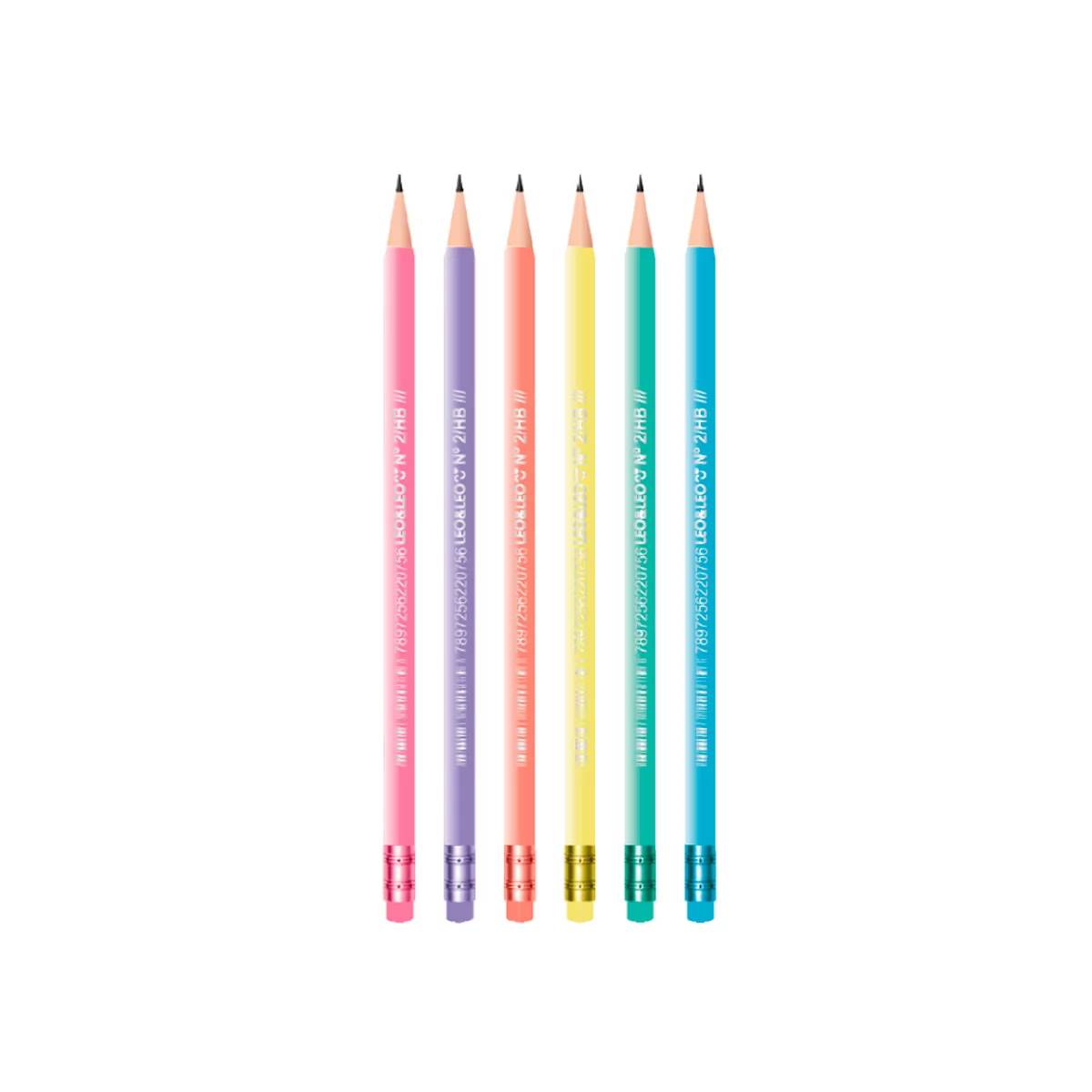 LAPIS PRETO PEROLADO C/ BORRACHA PASTEL TREND UNI LEOELEO