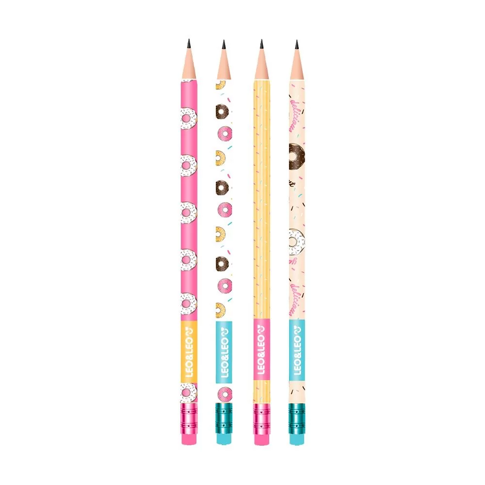 LAPIS GRAFITE HB RESINA DONUT C/ BORRACHA UND LEOELEO