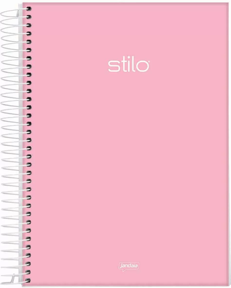 CADERNO UNIV 1M 80FLS STILO ROSA PASTEL - JANDAIA
