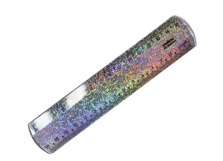 REGUA DE 15CM NEW LINE HOLOGRAFICA GLITTER