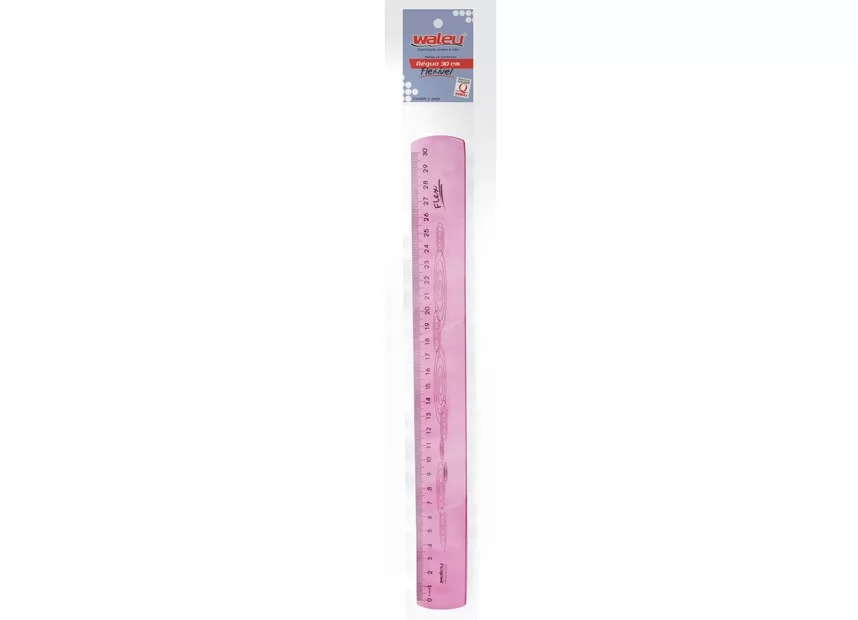 REGUA DE 30 CM FLEXIVEL ROSA
