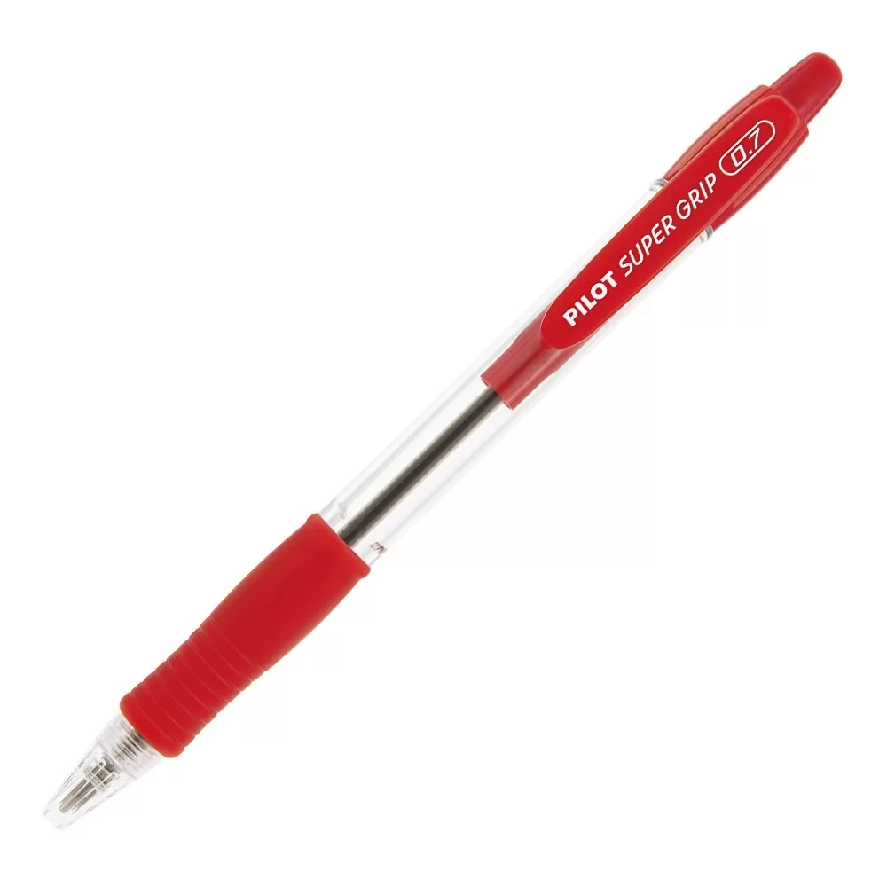 CANETA RETRATIL SUPERGRIP 0.7MM VERMELHA PILOT