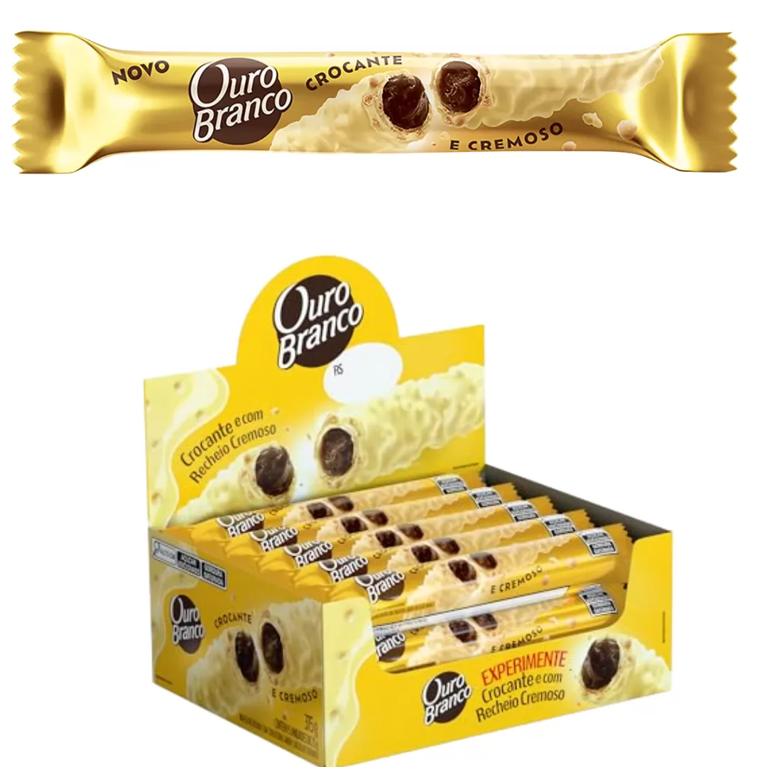 WAFFER RECH OURO BRANCO 25GR