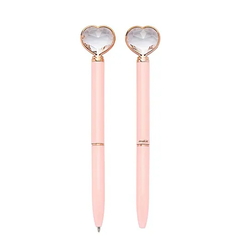 CANETA CORACAO DIAMANTE ROSA