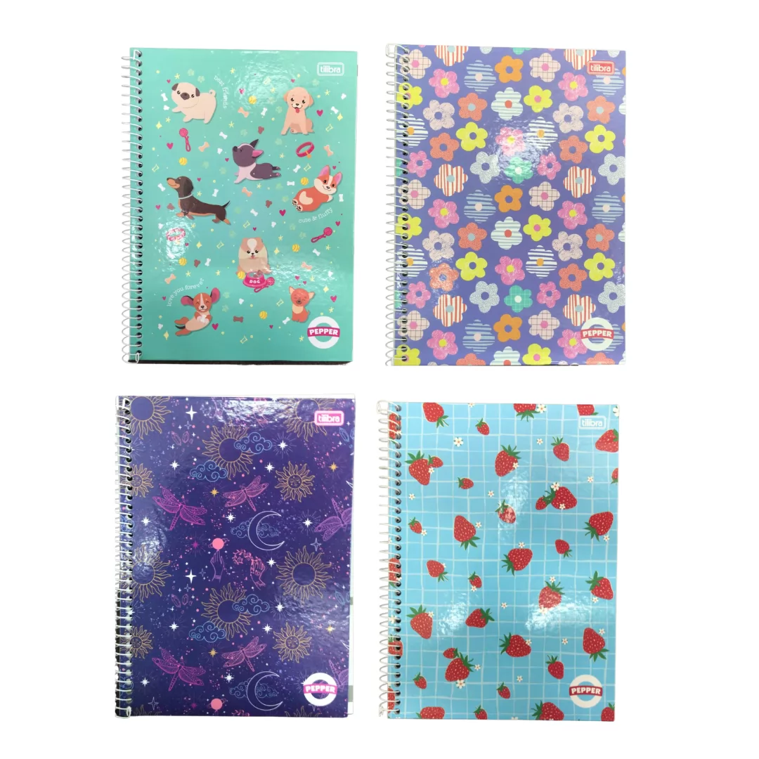 CADERNO UNIVERSITÁRIO CAPA DURA PEPPER FEM 1M 80F- TILIBRA