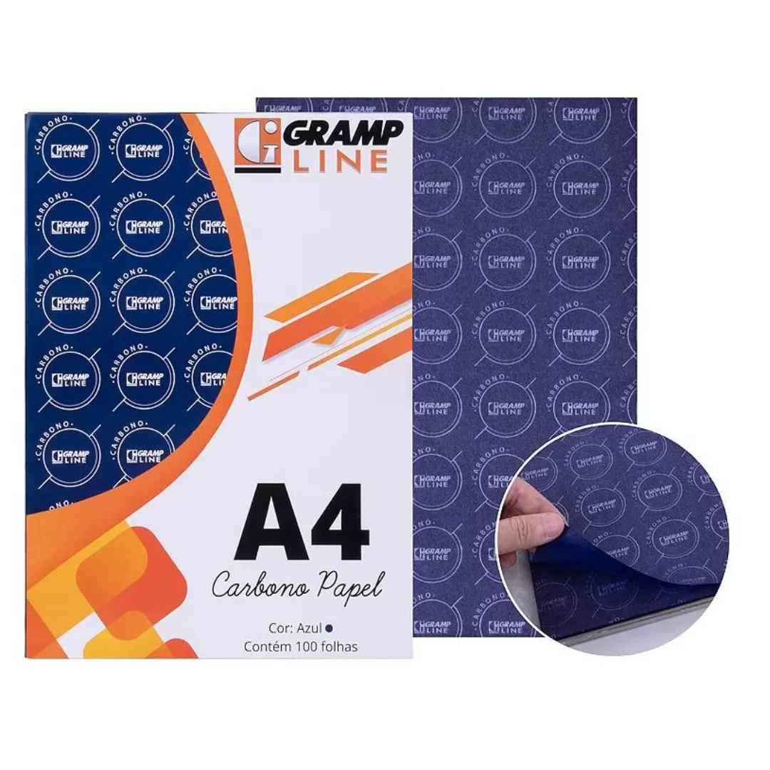 PAPEL CARBONO PARA LAPIS PAPEL A4 AZUL GRAMP LINE- AVULSO