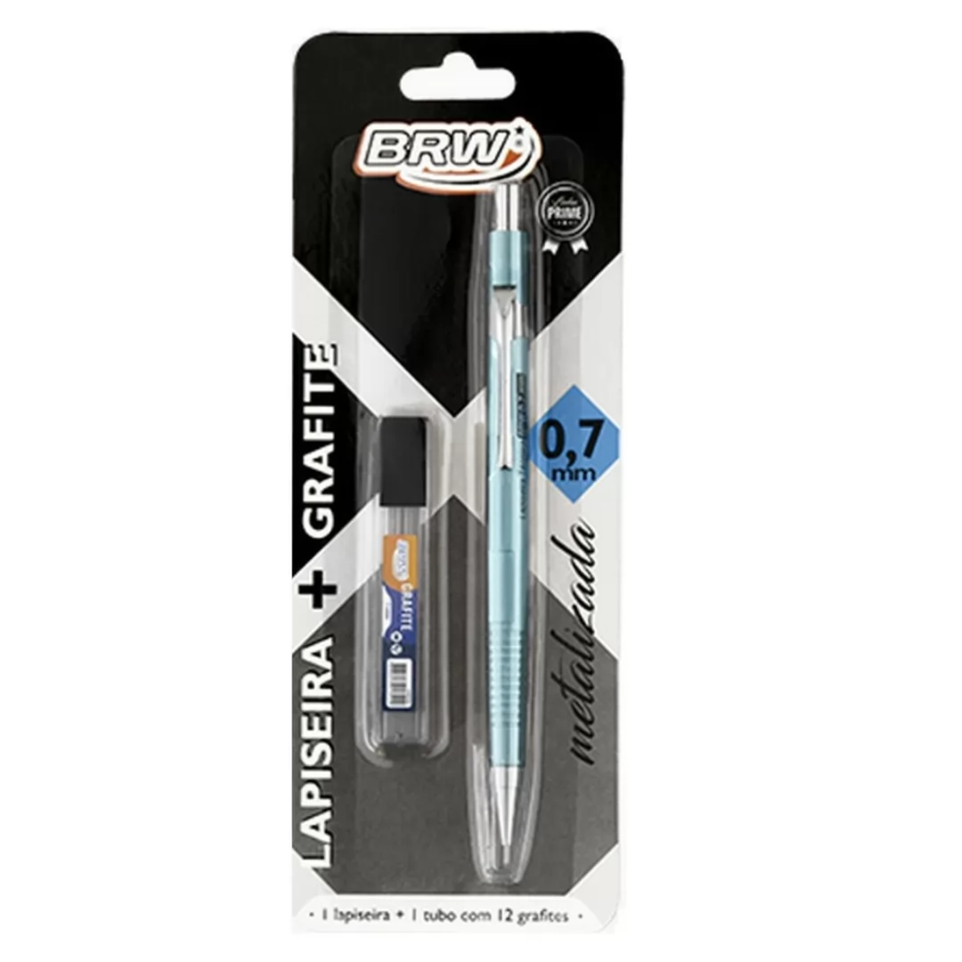 LAPISEIRA TÉCNICA 0.7MM COM GRAFITE AZUL METALIZADO