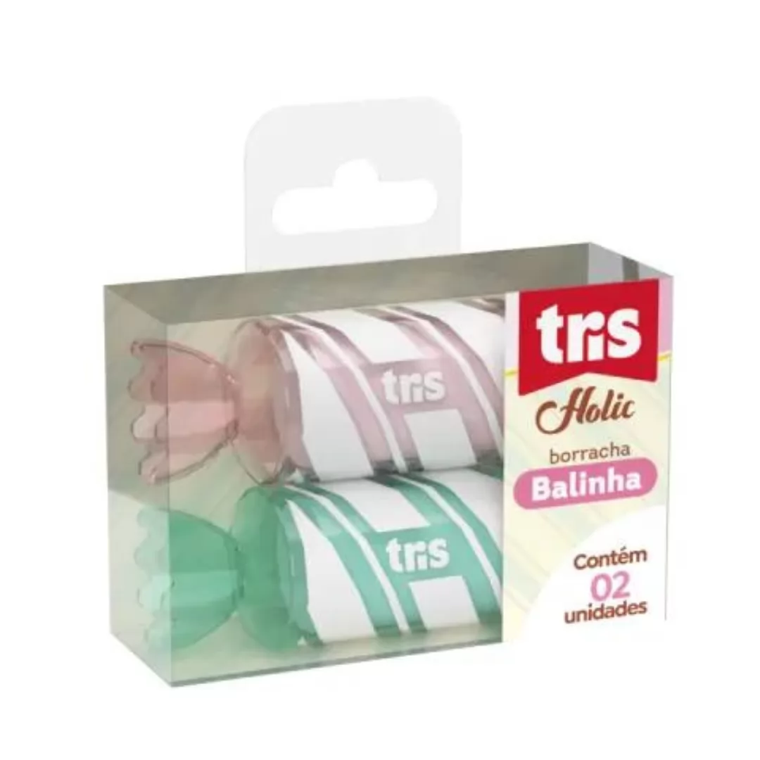BORRACHA TRIS HOLIC BALINHA CORES SORTIDAS UNIDADE
