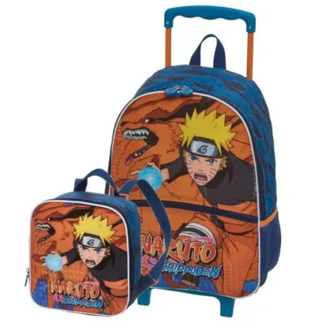 KIT MOCHILA RODINHA G + LANCHEIRA NARUTO SHIPPUDEN KURAMA