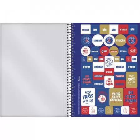 CADERNO UNIVERSITÁRIO 80 FOLHAS  PARIS SAINT GERMAIN