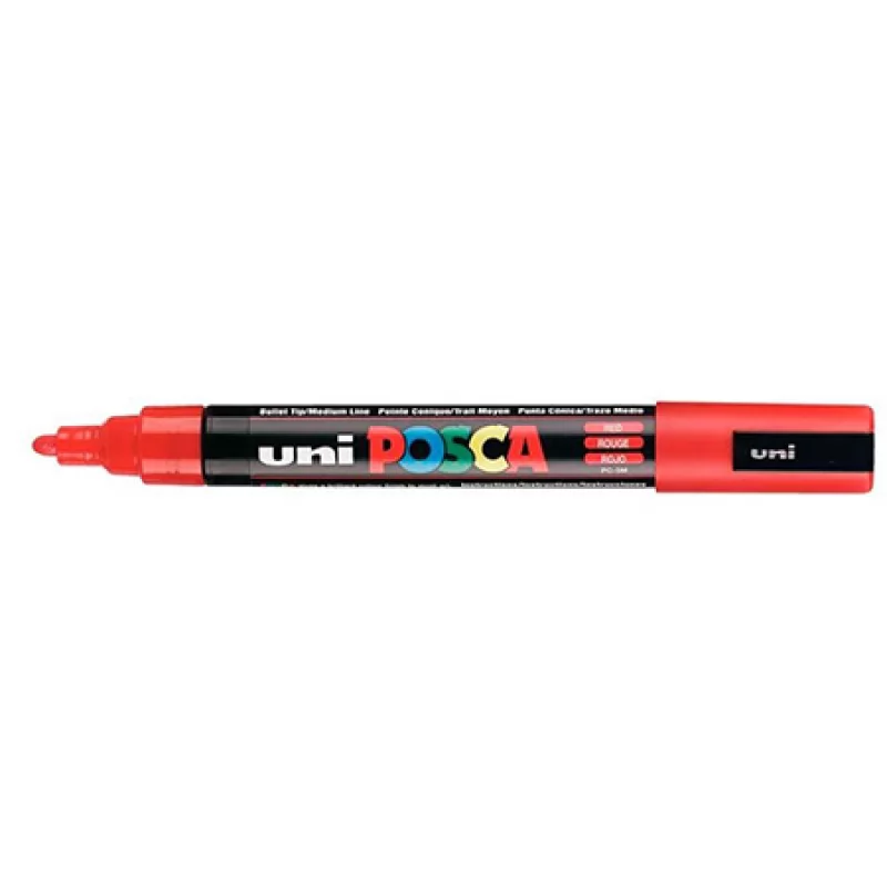 MARCADOR PERMANENTE ATOMICO UNI POSCA PC-5M VERMELHO