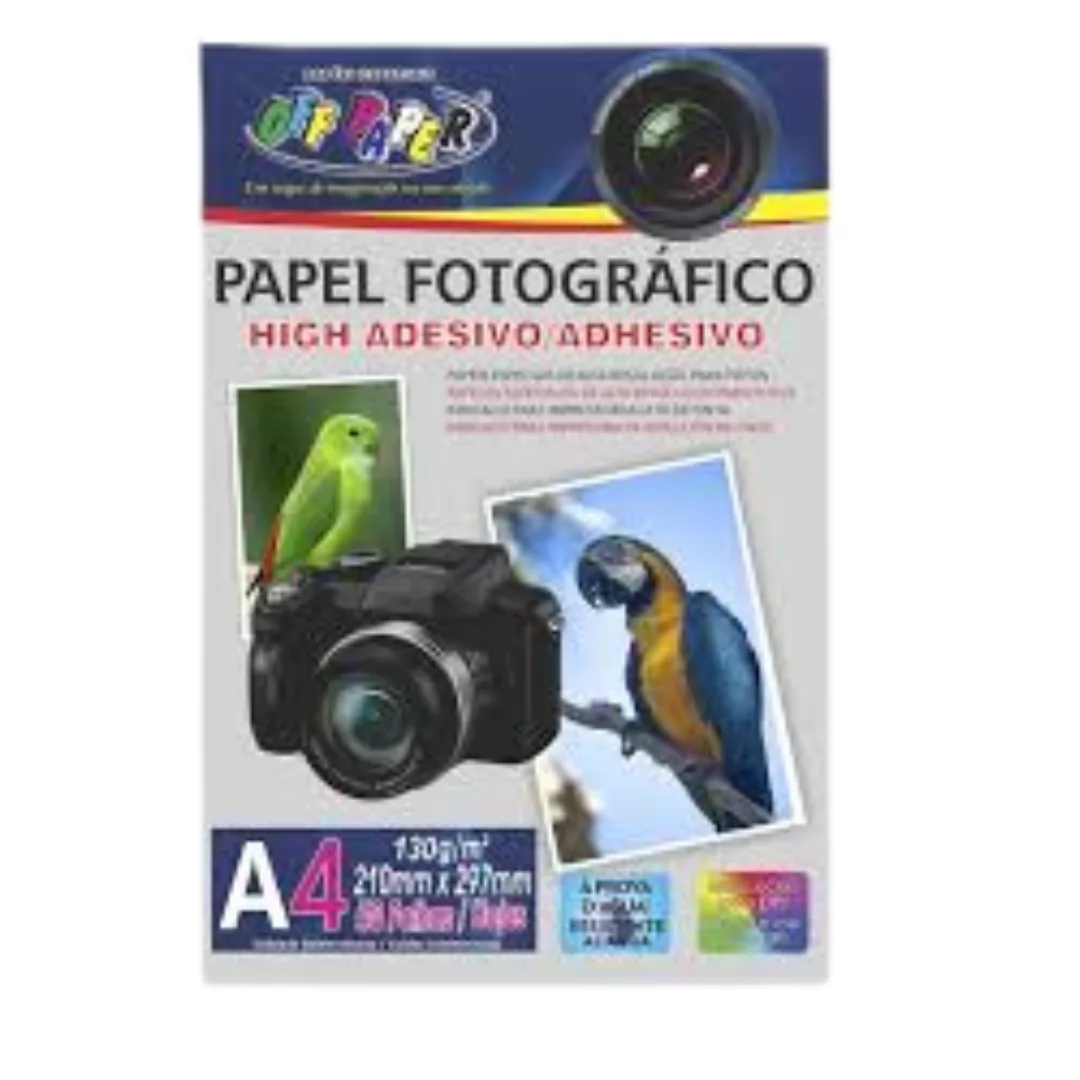 PAPEL FOTOGRAFICO A4 ADESIVO 130G. 50 FOLHAS OFF PAPER